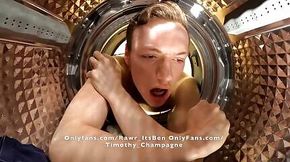 Tim Champagne gets stuck in a washer before getting fuck raw and creampied by his stepbrother ItsBen