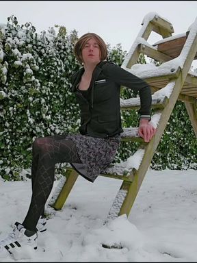 Fucking dildo in the snow