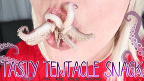 Tasty Tentacle Snack - HD - The Goddess Clue, Slurping And Chewing Fresh Seafood, Octopus, Squid, Eating With My Mouth Open, Food Fetish, Vore Vibes, Small Burps, Wet Sounds, Messy Eater