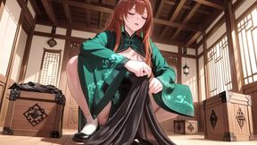 Red Hair &amp; Emerald Qipao! Lazy Seduction in the Eastern Courtyard