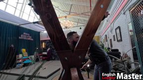 Daddy flogs younger slave on St Andrew's cross PREVIEW