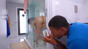 Caught Sneaking, He Pounds Her Tight Pussy in Steamy Shower Showdown