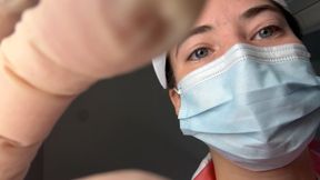 POV CPR from Vintage Nurse in Plastic Apron 4K