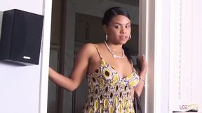 Discipline is necessary when the lesbian sees her ebony friend with a big ass wearing her dress