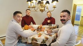 Lad Trade - Wild Teenager Lads Help Their Step-Dads With The Thanksgiving Dinner And Manstick