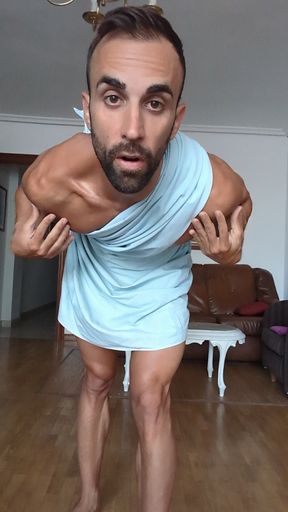 Custom Video for a Fan: Wearing Like a Greek God, Jerking off and Cumming