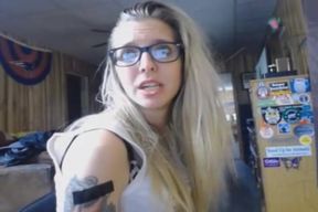 Blonde Amateur Sucks and Strokes Cock