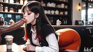My boyfriend is such a pervert that he wanted to fuck in a coffee shop in broad daylight [AI]