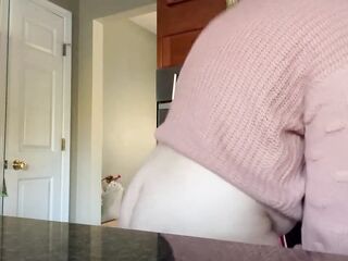 Fat Teen shows off her body whilst everyone is home