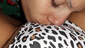 I Cum in My Girlfriend's Mouth Through Her Leopard Panties