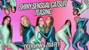 4K Ziva Fey - Shiny Sensual Catsuit Teasing With Tyler Lynn