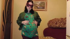 Hot pregnant slut Anna in costume
