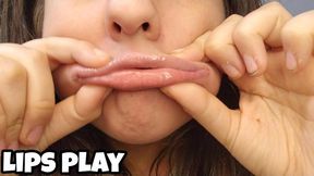 Nude Lip Stretching & Pulling - Extreme Bottom Lip Tug