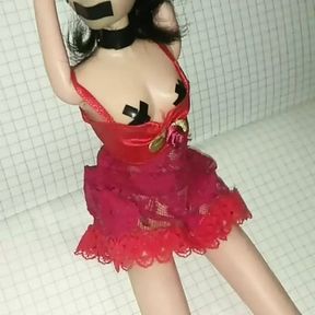 Cumshot on the legs of my cute doll.