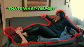 Mistress Uses Slave as Couch| Even Lets Him WORSHIP