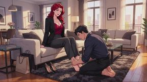 Foot Worship Stories #24: Crimson Soles and the Friendzone Throne