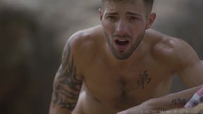 IconMale: Tattooed Casey Everett cock sucking outdoors