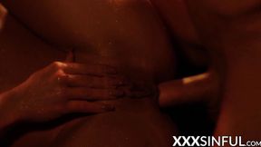 Sensual babe slobbers on cock before riding big dick in cowgirl