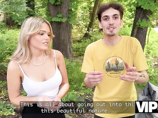 VIP4K. A Blond with Large Titties bangs a Stranger right in front of her Virgin Boyfriend