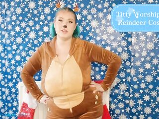 *** TRAILER ONLY *** Titty Worship In A Reindeer Costume - Solo Beauty