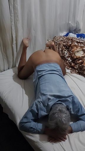 Naked Ladysilva on Her Neighbor's Bed Wanting Cock in Her Hot Ass