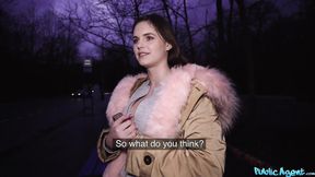 ”Naturally Buxxom Czech Hottie makes Money in Public”