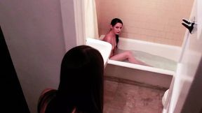 Steamy bathroom lesbian session with MILF Alice March and Rilee Marks