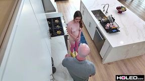 Tiny tits teen Ava got his hard dick in her ass