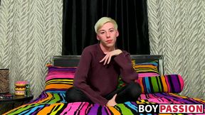 Solo twink Jax Marnell drills ass with toy and wanks cock