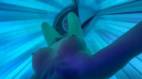 masturbate and big tits play inside solariu ( tanning bed ) join me in this hot hot tube