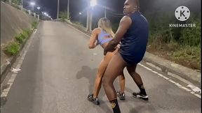 WIFE CHEATING ON CUCKOLD WITH A HUGE BLACK MAN IN THE MIDDLE OF THE STREET AFTER THEY RAN OUT OF GASOLINE ? AND THE CUCKOLD STILL THANKED THE EATER