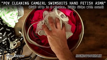 POV Cleaning Camgirl Swimsuits Hand Fetish ASMR