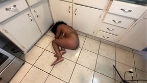 Ebony Teen slut rides and gapes monster cock