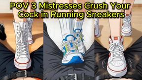 Cock Trampling in Sneakers Bundle | 3 Clips of Girls Crushing You Flat in Different Pairs