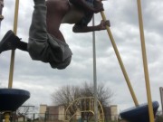 Hanging Wedgie In Park