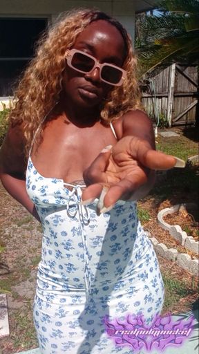 Smoking In The Sun In My Sundress | Ebony Smoking Fetish