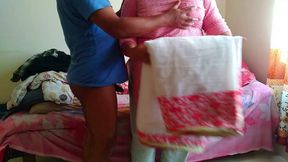 Trying My Delicious Pussy & Huge Boobs in Her Bedroom While She Was Packing Clothes - Romantic Fuck & Cum