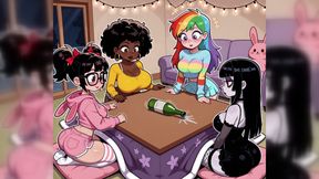 POV - Lesbian Slumber Party Orders Pizza With Extra Sausage. AI-Generated