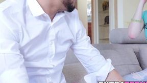 Petite fair-haired teen Lanna Carter takes BBC until facial