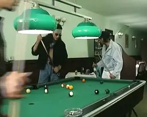 German Babe and Chick Go Wild on Pool Table