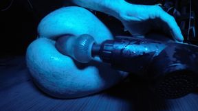 Deep Anal massage gun makes me leak precum