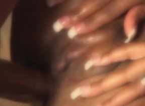 Brown sugar baby spreading her ass cheeks for his thick cock