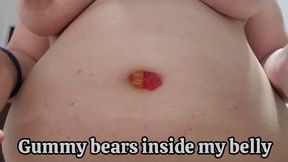 Giantess BellyButton Insertion with Gummy Bears – Navel Play, Feeding My Innies, One Watches While the Other Goes Inside, Edible Toy Insertion Fetish