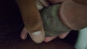 Alone boy penis masterbation in dark bathroom