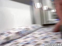 Alluring hunk with nice biceps Junior wanks dick with a fleshlight