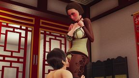 Sasha in a Nylon Bodysuit 3D Hentai - Standing Pussy Licking, Intense Double Penetration with Toys for Ass and Pussy