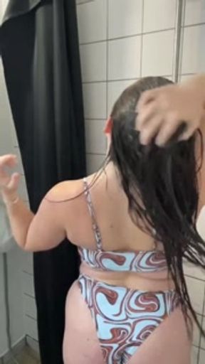 Hair fetish: hair mask in shower by nataschasophiaa