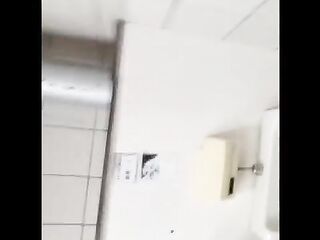 Taiwan crossdresser playing sex toy and cum in public latrine