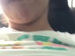 My girlfriend sends me a movie of her taking and showing her boobs.