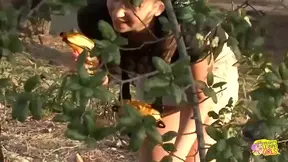 Brunette babes enjoy lesbian threesome and huge ass